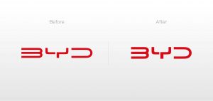  BYD adota novos logos